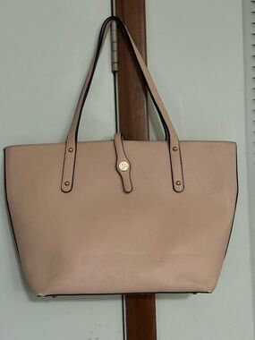 Jessica Moore Soft Blush Pebbled Tote with Gold Accent - Unbranded